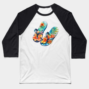 Watercolor Flip Flops #7 Baseball T-Shirt